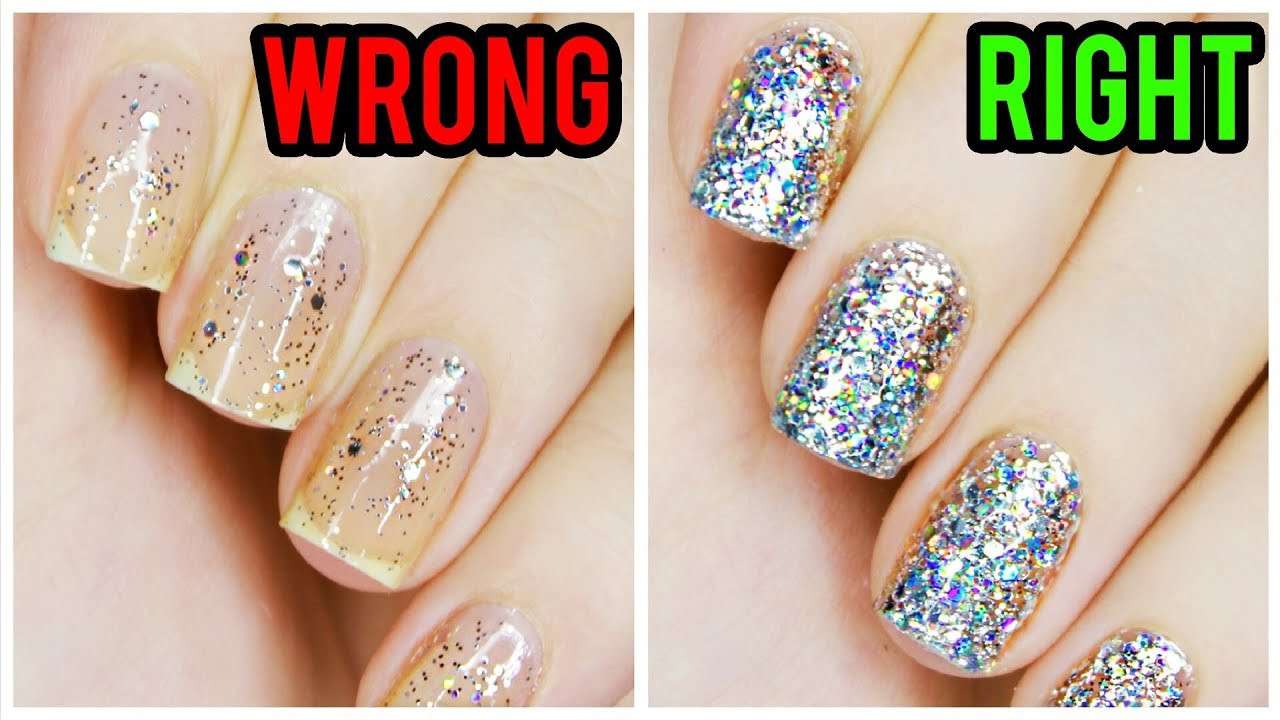 How To Apply Glitter To Nails
 Apply Glitter Nail Polish Perfectly