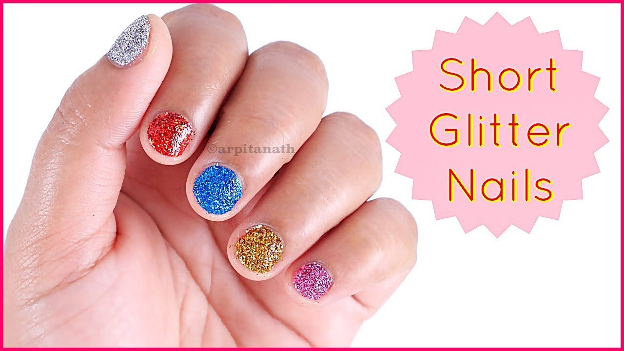 How To Apply Glitter To Nails
 How to Apply Glitter Nails Easy Nail Art for Short