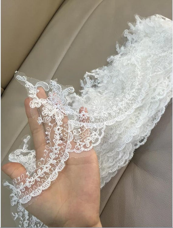How To Make A Wedding Veil With Lace Trim
 Ivory Lace Trim for Bridal Veil Lace Veil Trim Cording