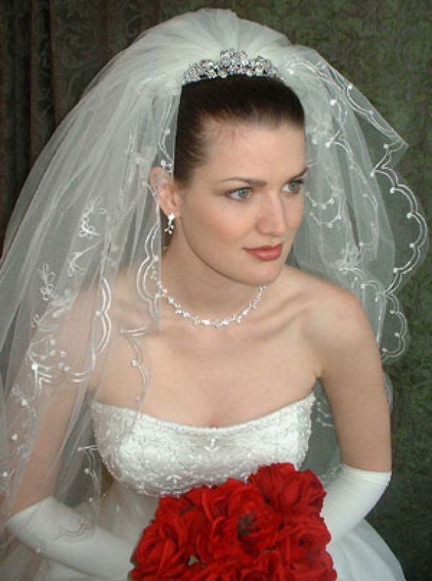 How To Make Wedding Veils And Tiaras
 up hairdo for wedding with tiara and veil Google Search