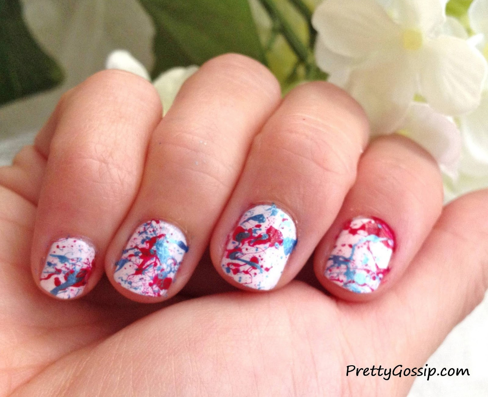 How To Paint Nail Designs
 4th of July Nail Ideas Easy 4th of July Splatter Nail Design