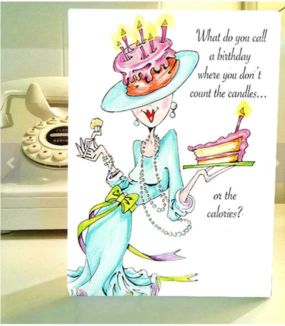 Humorous Birthday Cards
 Items similar to Funny Birthday card funny women humor