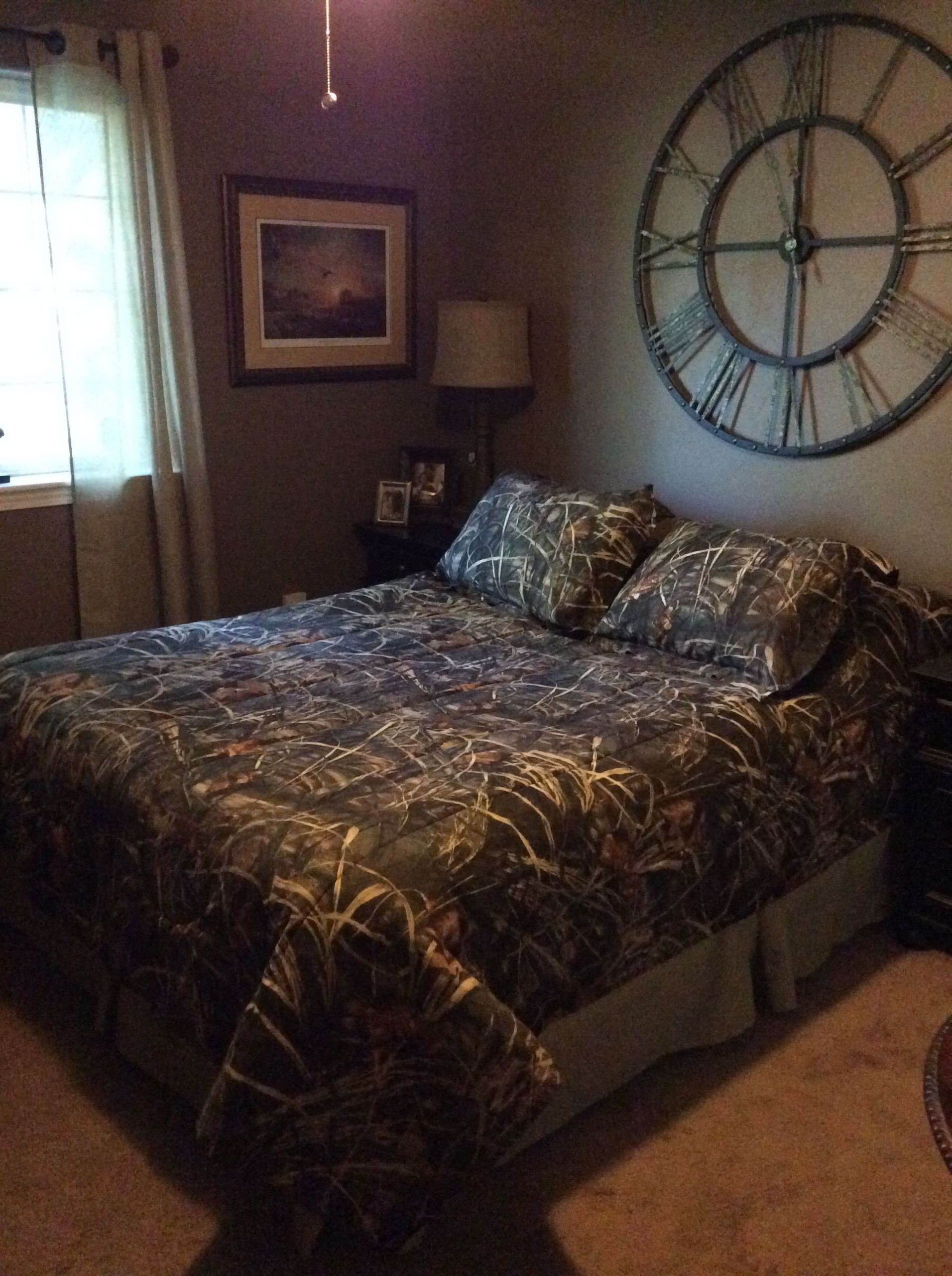 Hunting Bedroom Decor
 Camo decorated bedroom on an adult level Clock