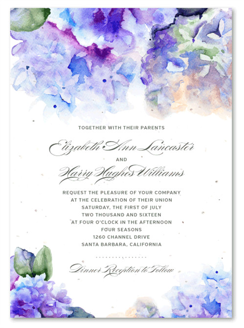 Hydrangea Wedding Invitation
 Hydrangea Wedding Invitations on seeded paper