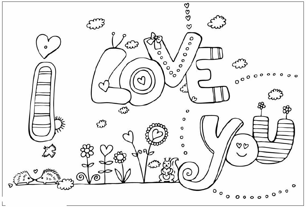 I Love You Coloring Pages Printable
 I Love You Coloring Pages