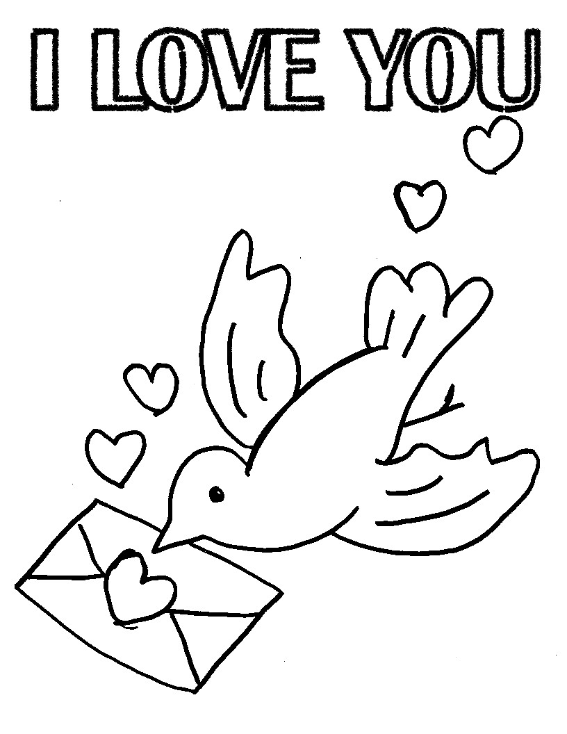 I Love You Coloring Pages Printable
 "I Love You " Coloring Pages