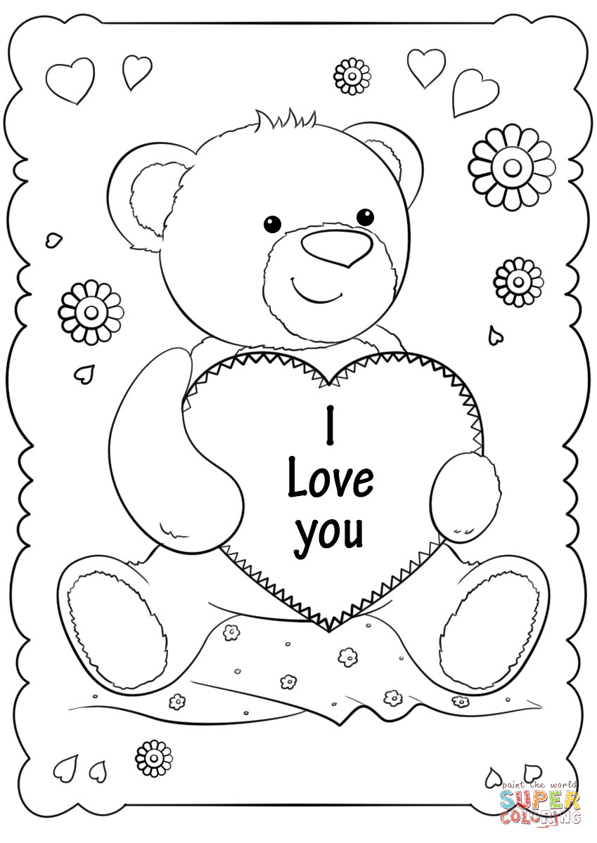 I Love You Coloring Pages Printable
 "I Love You" Card coloring page