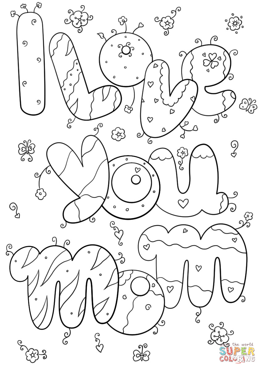 I Love You Coloring Pages Printable
 I Love You Mom coloring page