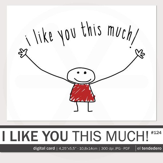 I Love You Like Quotes Funny
 Funny love card "i like you this much "