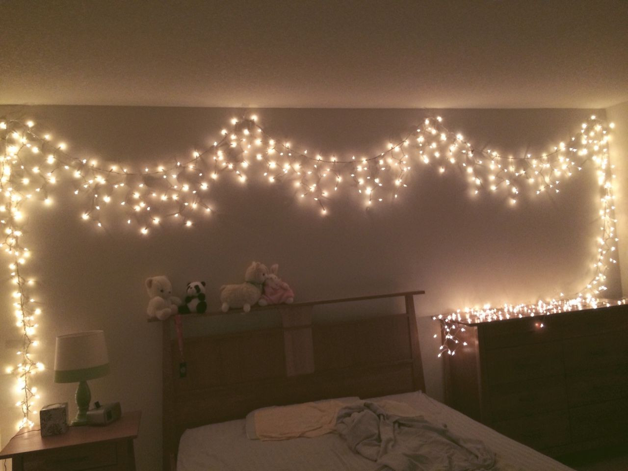 Icicle Lights In Bedroom
 Pin on Apartment stuff