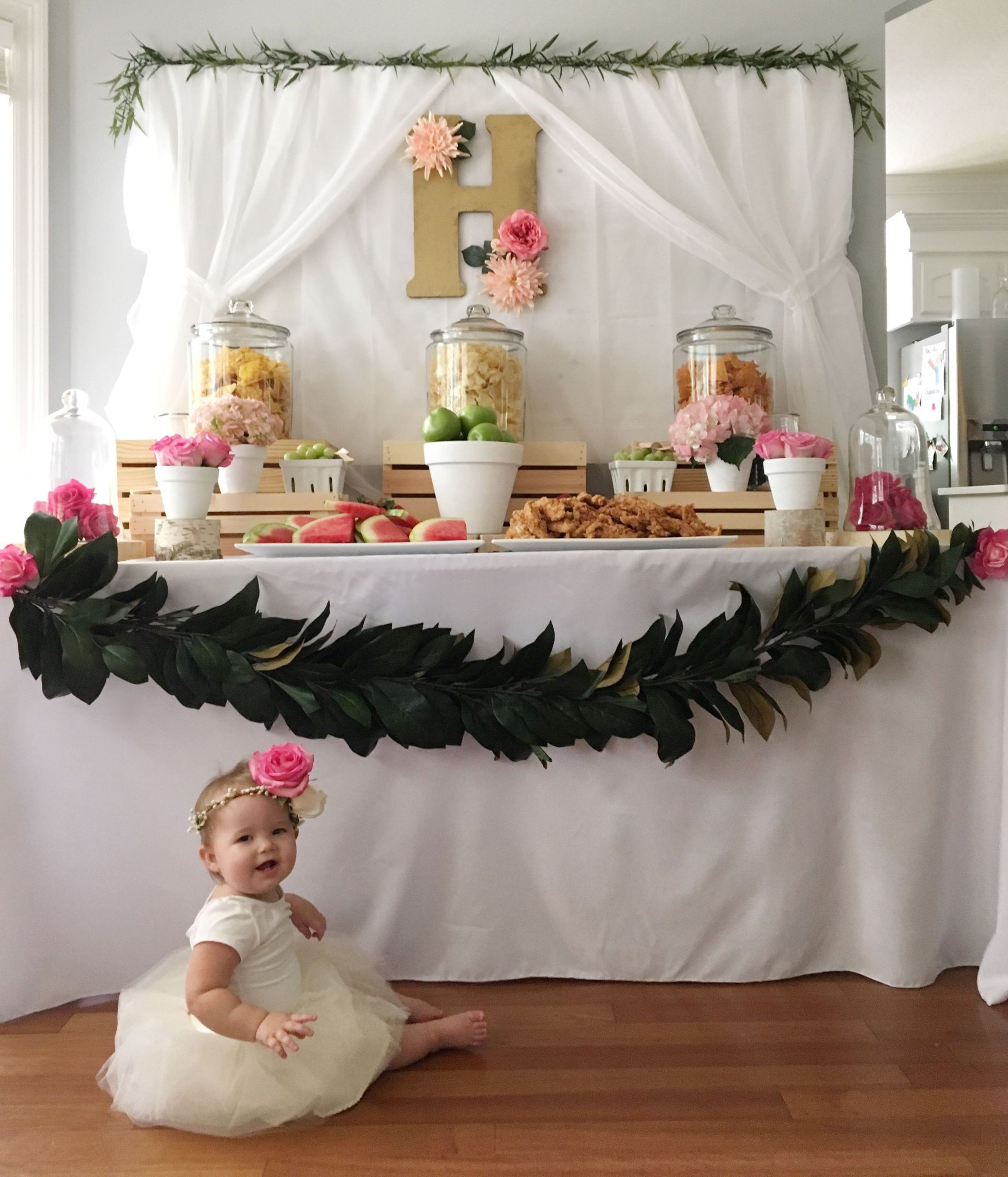 Ideas For 1 Year Old Birthday Party
 Harper s Floral First Birthday