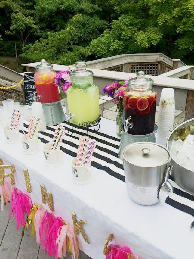 Ideas For A Backyard Engagement Party
 This drink bar is perfect for a summer engagement party