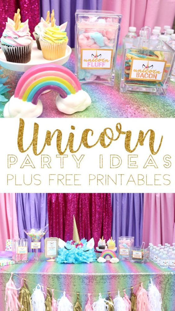 Ideas For A Unicorn Child'S Birthday Party
 Unicorn Birthday Party Ideas with Free Printable Download