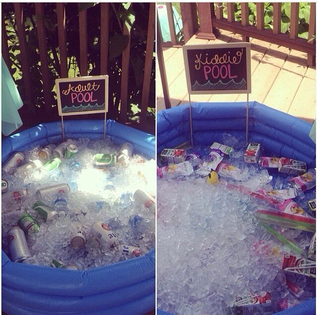 Ideas For Backyard Girls Birthday Pool Party
 Kid pool and adult pool for summer parties