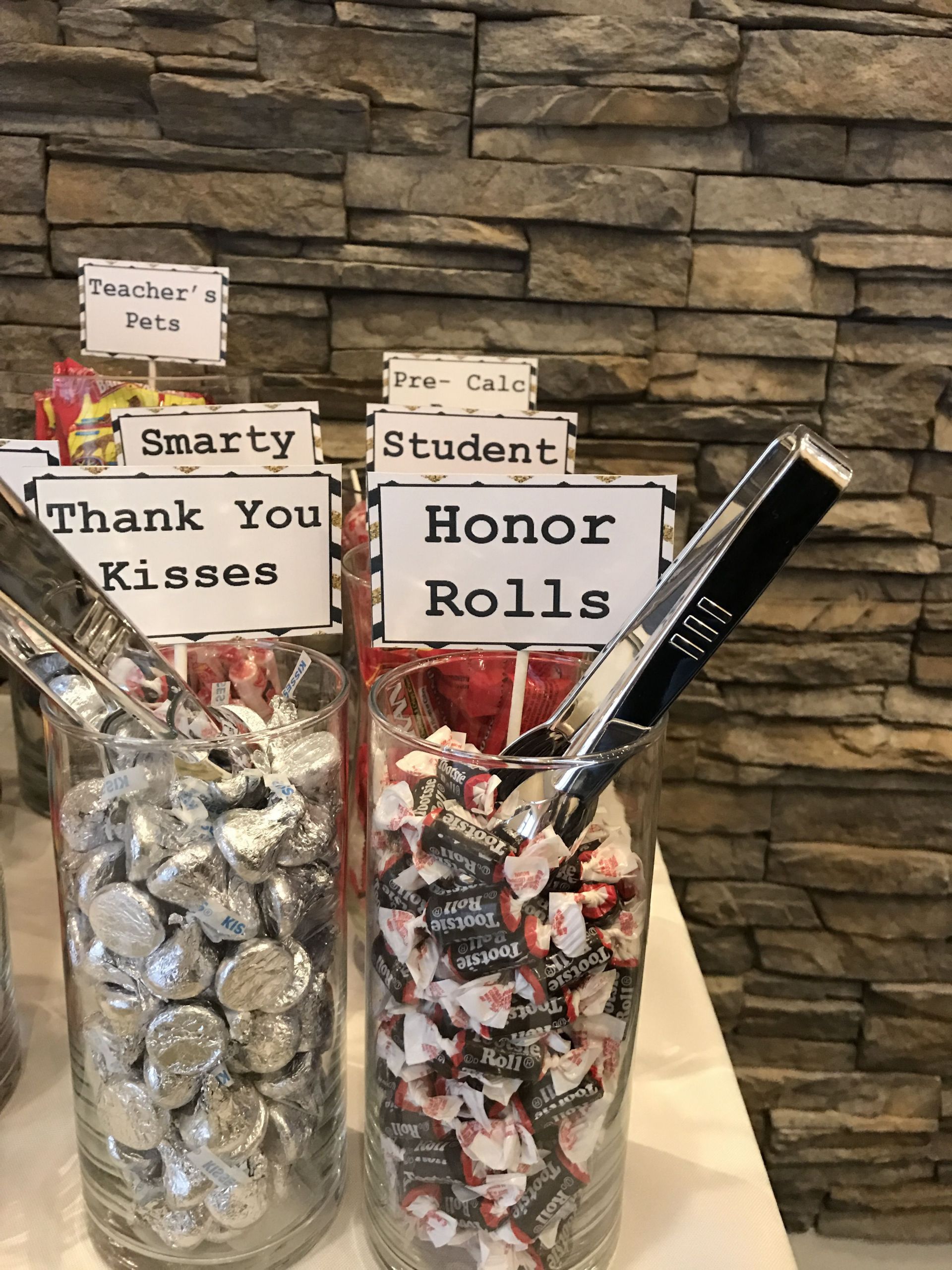 Ideas For College Graduation Party Favors
 College graduation themed candy bar