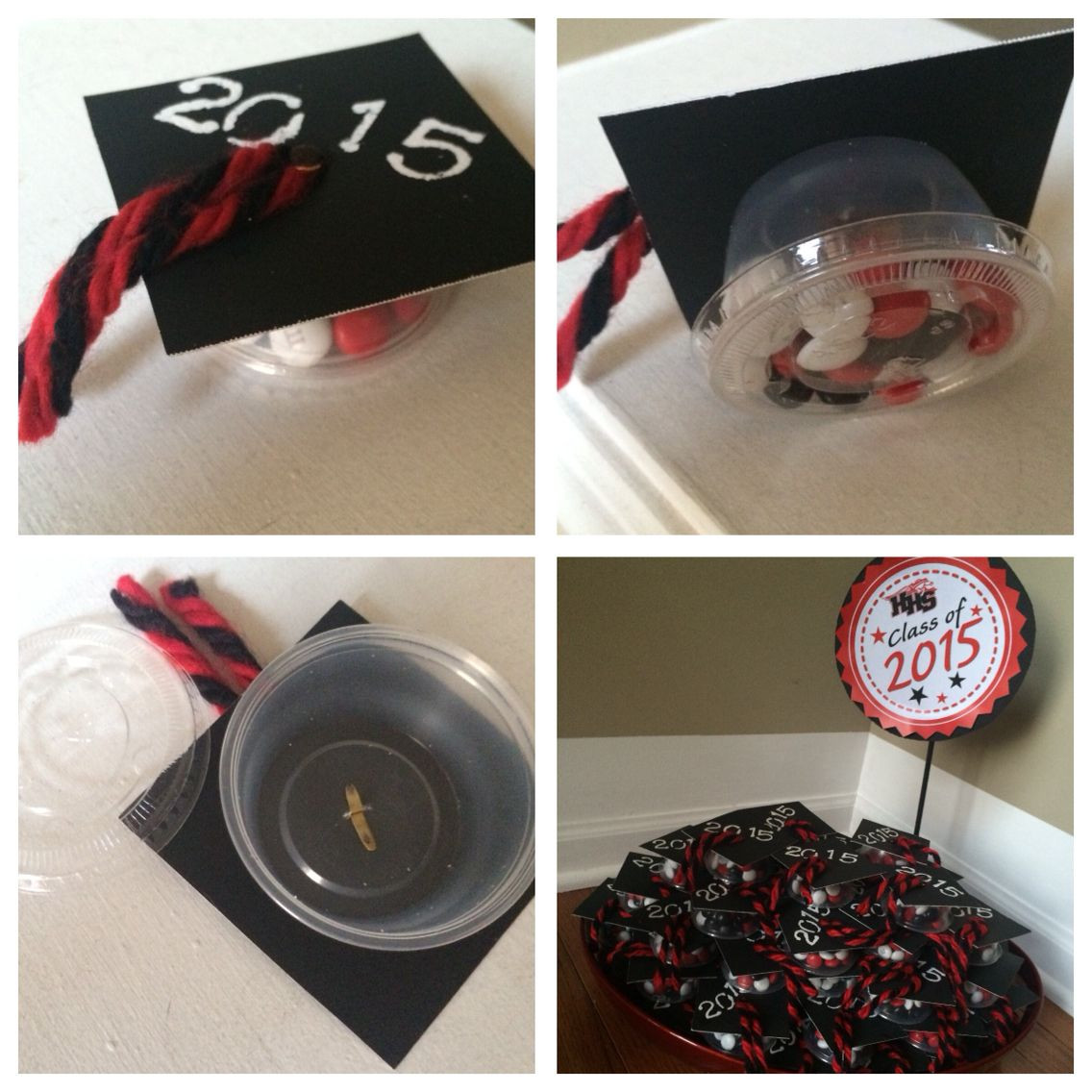 Ideas For College Graduation Party Favors
 Graduation Party Favors I made these using 3"x3" black