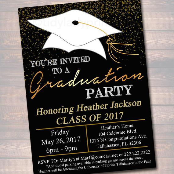 Ideas For Graduation Party Invitations
 EDITABLE Graduation Party Invitation High School Graduation