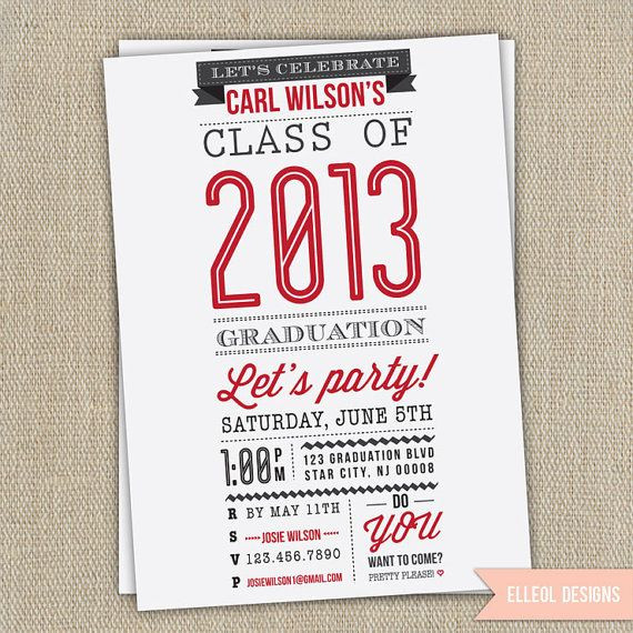 Ideas For Graduation Party Invitations
 High School College graduation party invitation by