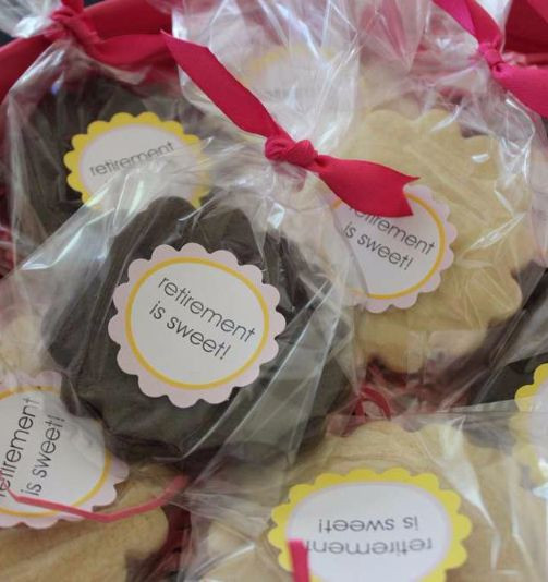 Ideas For Retirement Party Favors
 Easy and inexpensive retirement party favors Make cookies