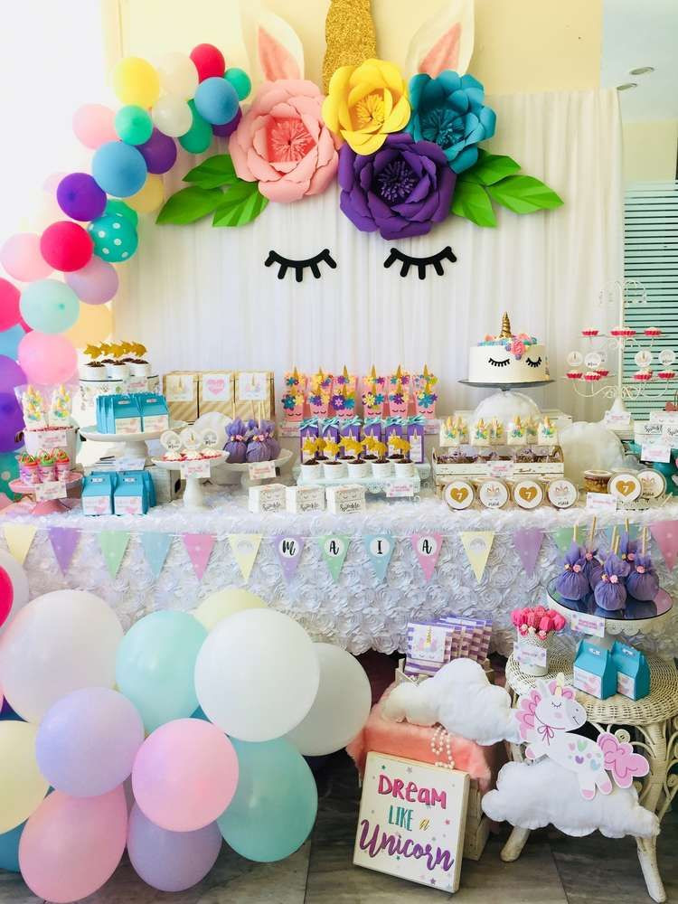 Ideas For Unicorn Party
 What a dreamy Unicorn birthday party The balloon garland