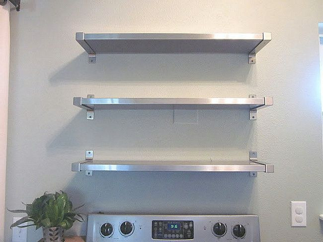Ikea Kitchen Wall Shelves
 Stainless steel shelving from IKEA
