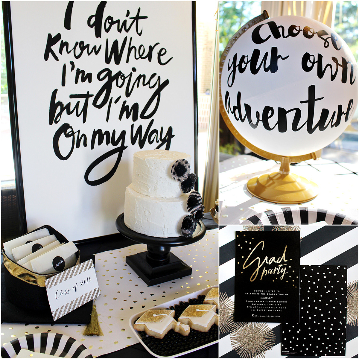 Images Of Graduation Party Ideas
 Stylish Black White Gold Graduation Party