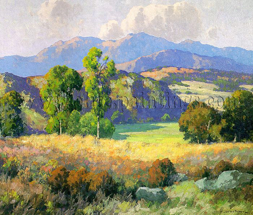 Impressionist Landscape Paintings
 Braun Maurice American 1877 1941 2 artist painting