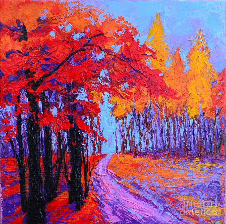 Impressionist Landscape Paintings
 Road Within Enchanted Forest Series Modern