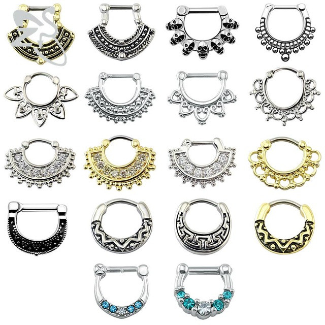 Indian Body Jewelry
 Indian Nose Piercing Septum er Real Clip Rings