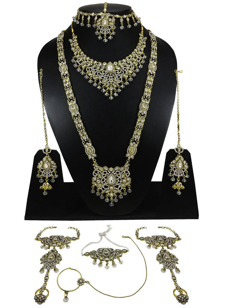 Indian Bridal Jewelry Sets
 Traditional Indian Goldtone Bridal Necklace Set Designer