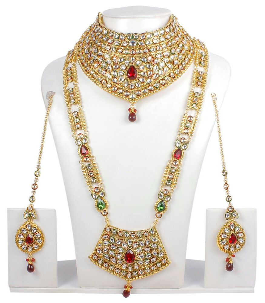 Indian Bridal Jewelry Sets
 376 Indian Bollywood Style Fashion Gold Plated Bridal