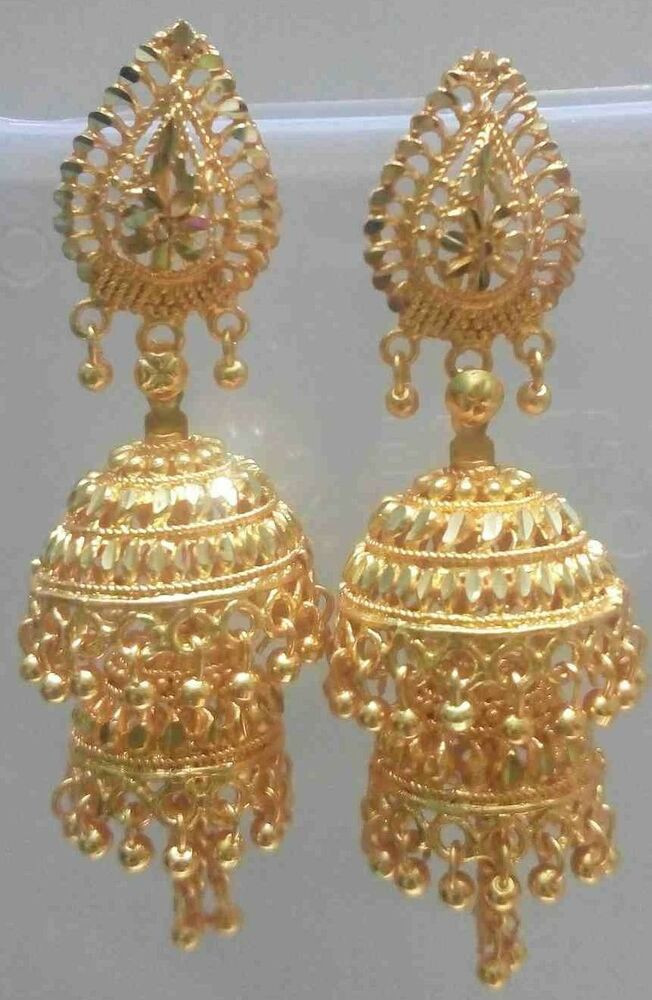 Indian Gold Earrings
 22k 24k Gold Plated Traditional South Indian Earrings