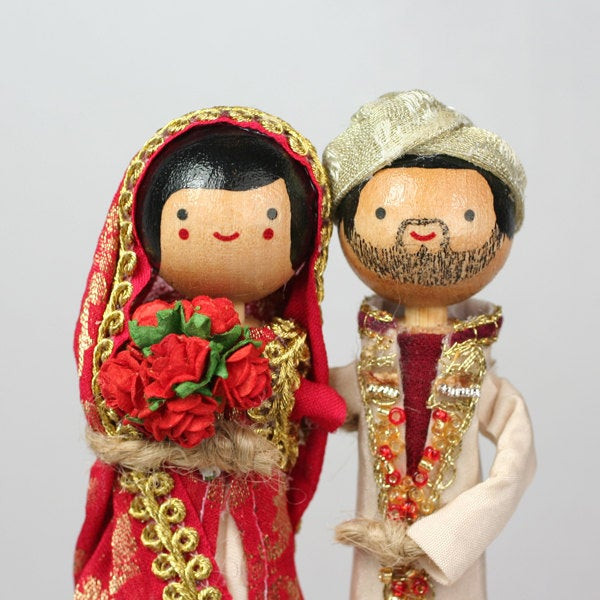 Indian Wedding Cake Toppers
 Custom Indian Wedding Cake Topper with 2x by to herforever
