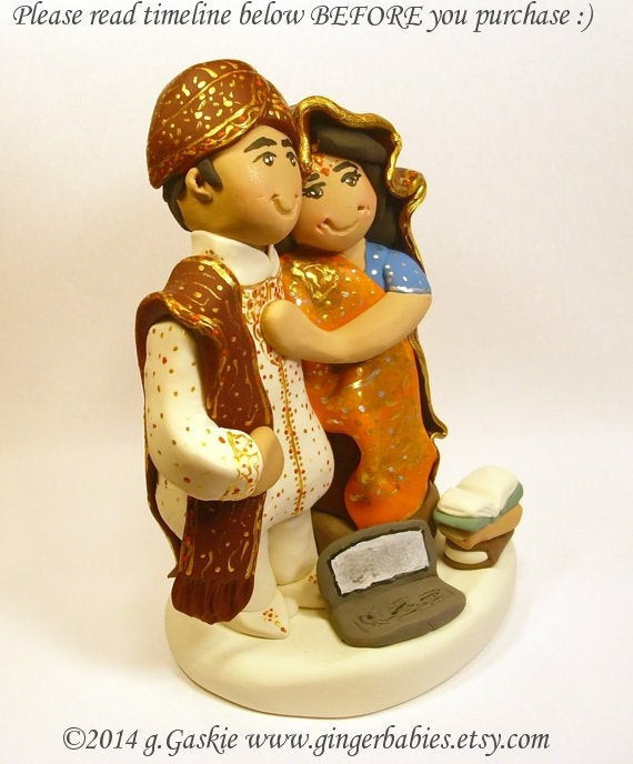 Indian Wedding Cake Toppers
 Indian Wedding Cake Topper by gingerbabies on Etsy
