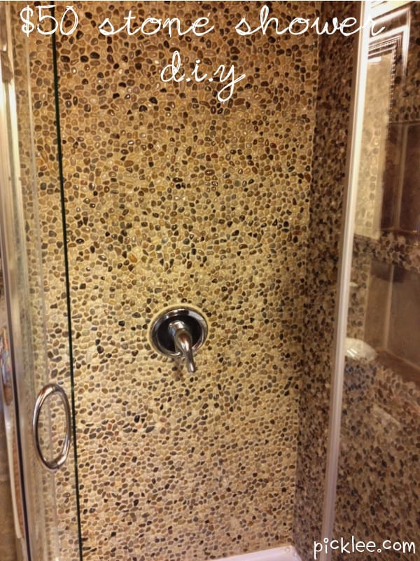 Inexpensive Bathroom Shower Wall Ideas
 The $50 Stone Shower DIY your pick Picklee