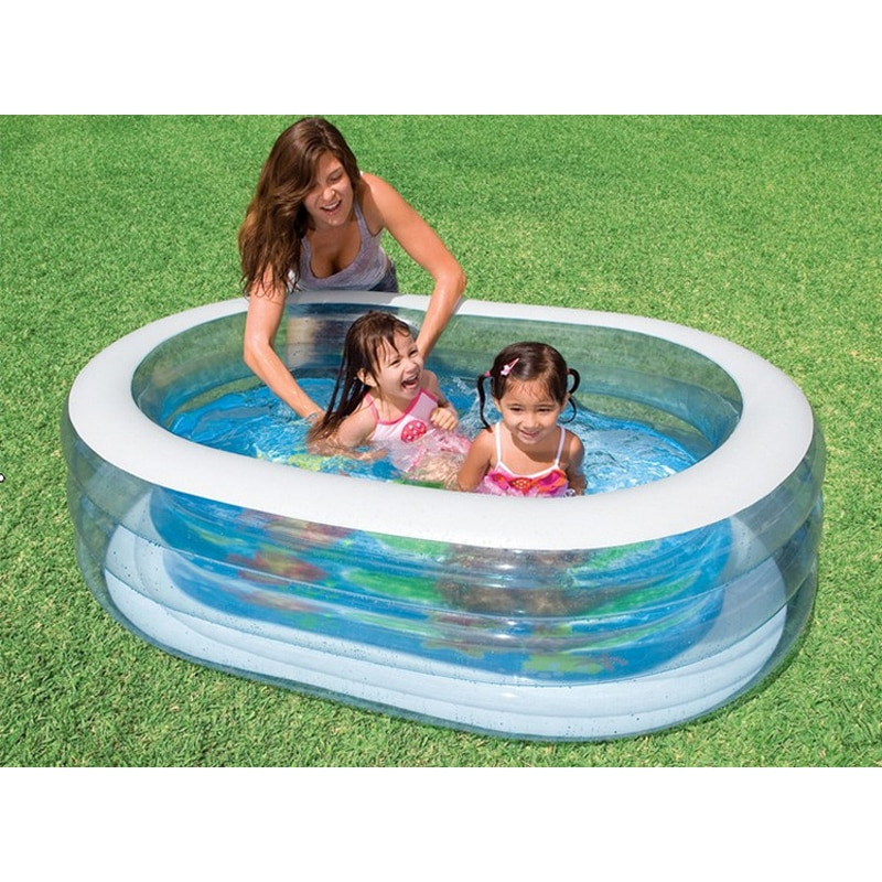 Inflatable Kids Swimming Pool
 baby child kid swimming pool 163 107 46cm summer play