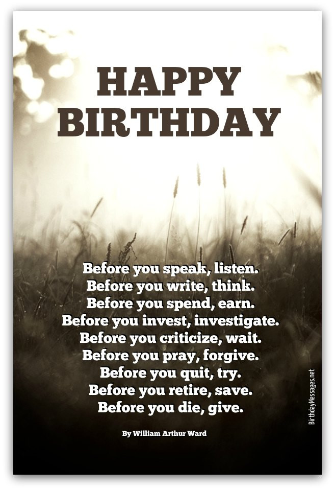 Inspirational Happy Birthday Wishes
 Inspirational Birthday Poems Page 2