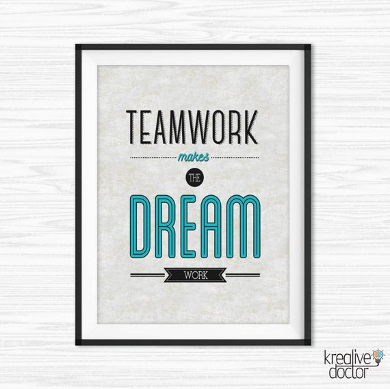 Inspirational Office Quote
 fice Teamwork Quotes Wall Art Printable Success Quotes