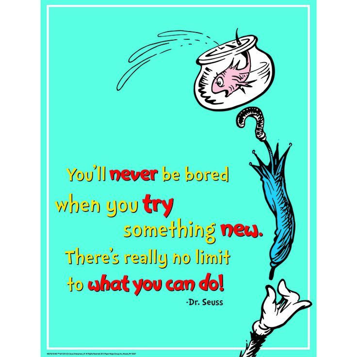Inspirational Quote Dr Seuss
 Dr seuss try something new 17x22