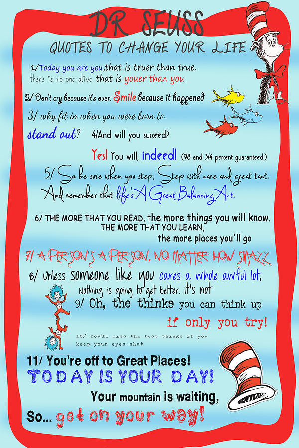 Inspirational Quote Dr Seuss
 Dr Seuss Quotes To Change Your Life Digital Art by