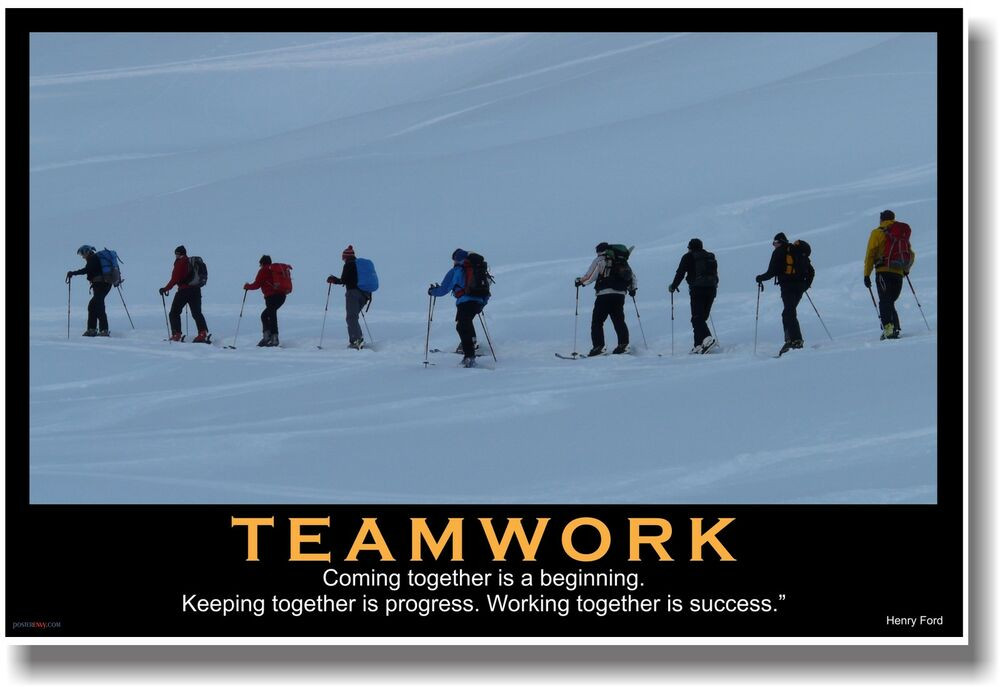 Inspirational Quote For Teamwork
 NEW Motivational TEAMWORK POSTER Henry Ford Quote