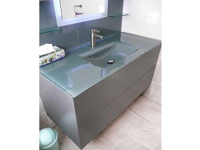 Integrated Bathroom Sink
 INTEGRATED COLORED GLASS SINK IS17 CBD Glass