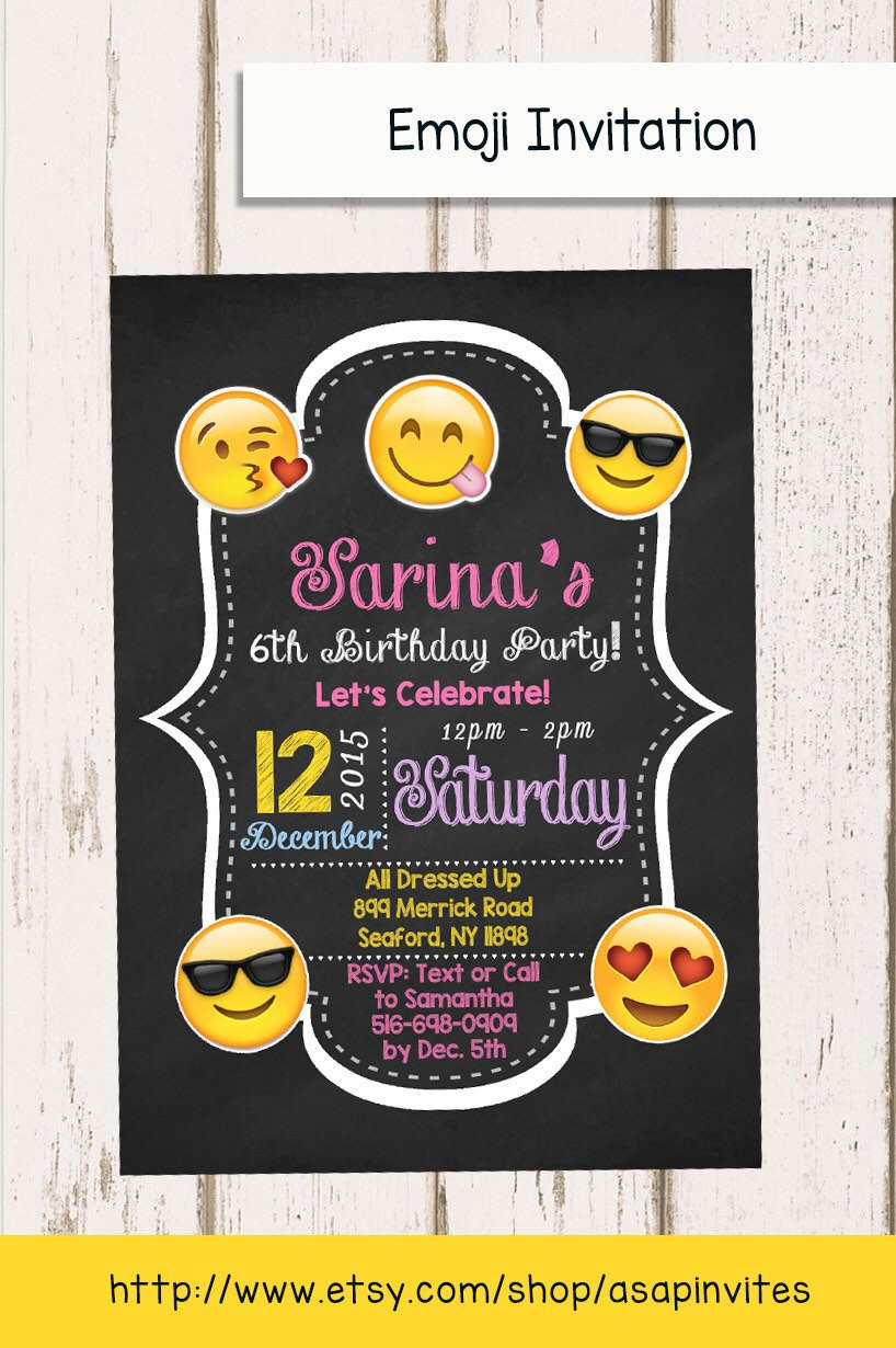 Invitation Birthday
 EMOJI BIRTHDAY INVITATION Emojis Emoji Invite Collectibles
