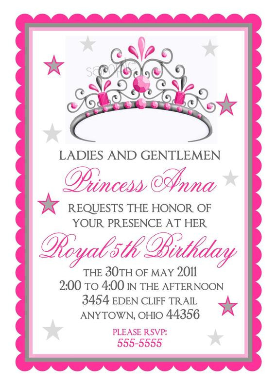 Invitation Birthday
 Princess Birthday Invitations Tiara by LittlebeaneBoutique