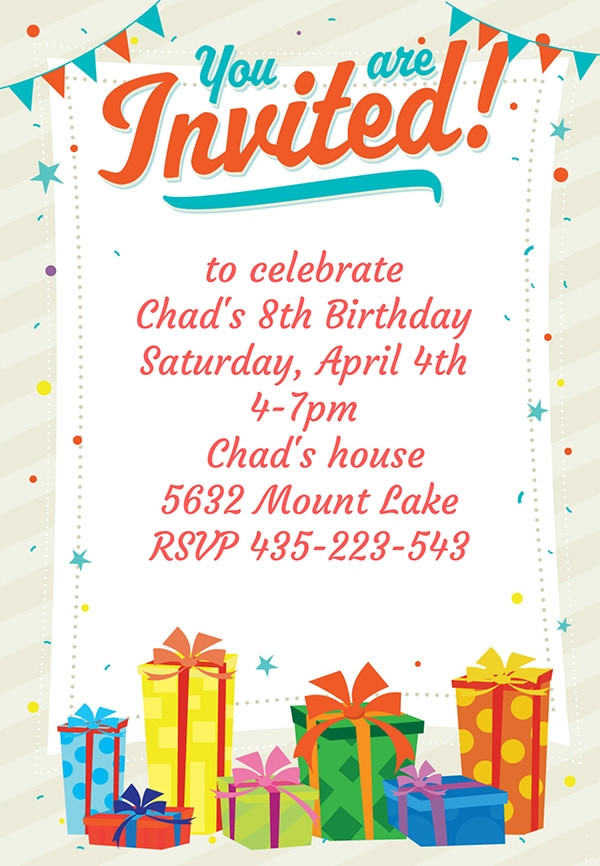 Invitation Cards For Birthday Party
 10 Party Invitation Templates