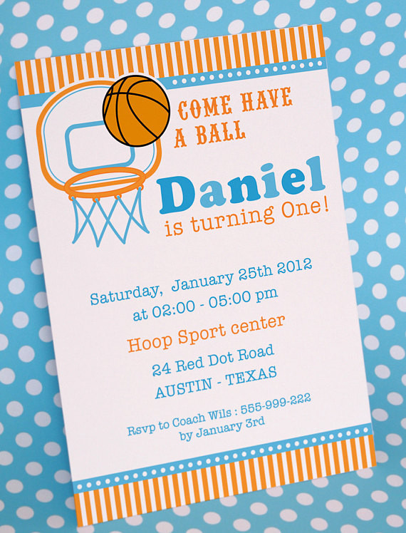 Invitation Cards For Birthday Party
 DIY PRINTABLE Invitation Card Basketball Birthday Party