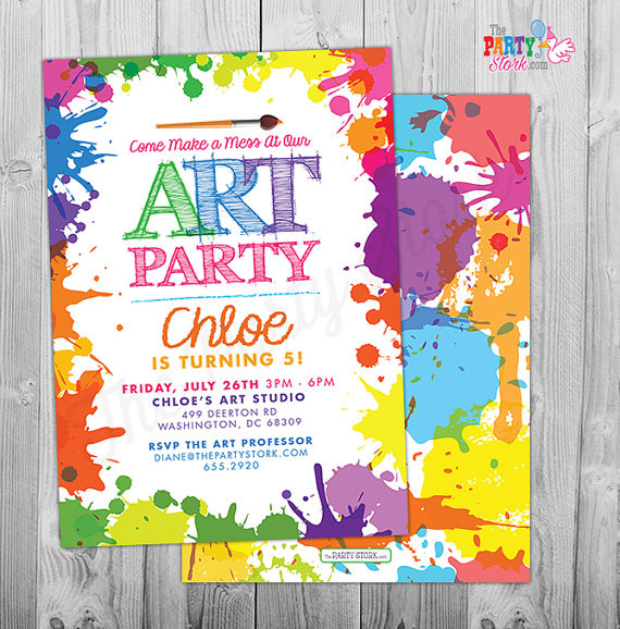 Invitation For Birthday
 Art Paint Party Invitations Printable Birthday Invitation