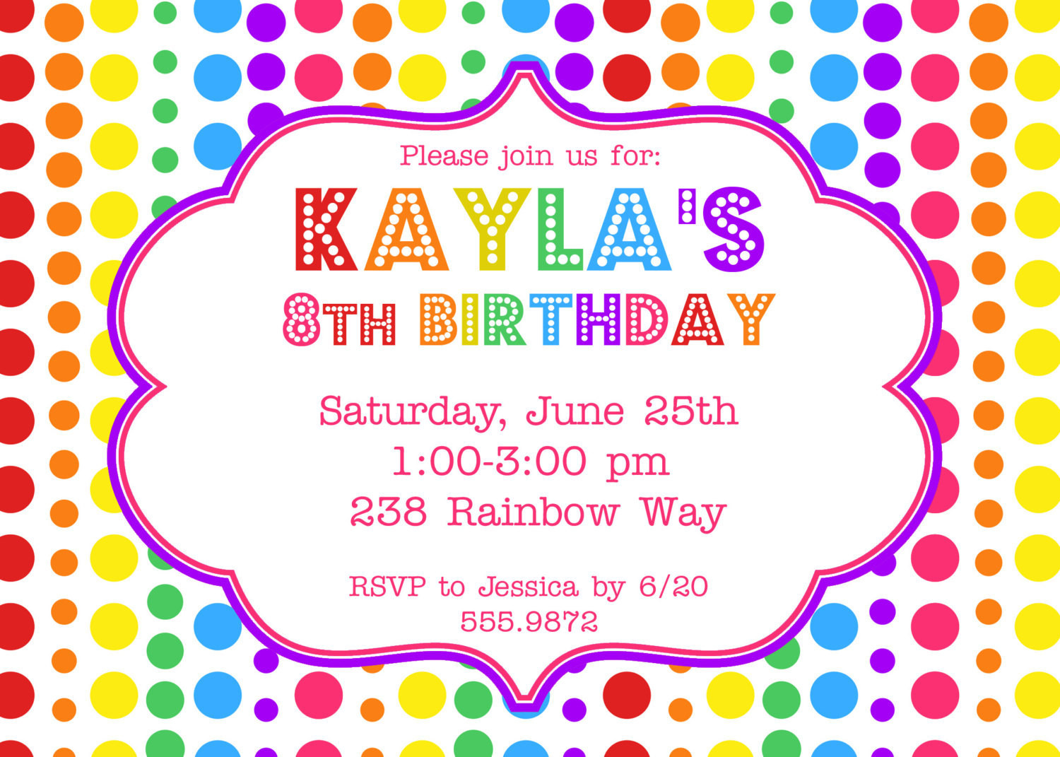 Invitation For Birthday
 Items similar to Rainbow Birthday Party Invitation on Etsy
