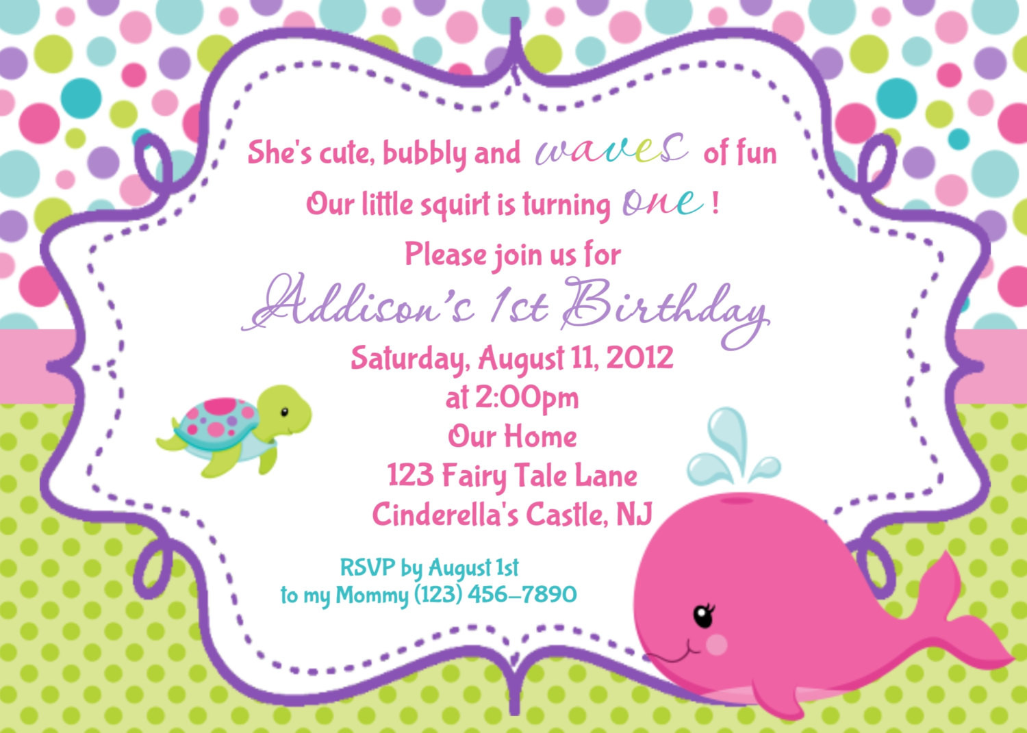 Invitation For Birthday
 Whale Birthday Invitation Personalized by afairytalebeginning