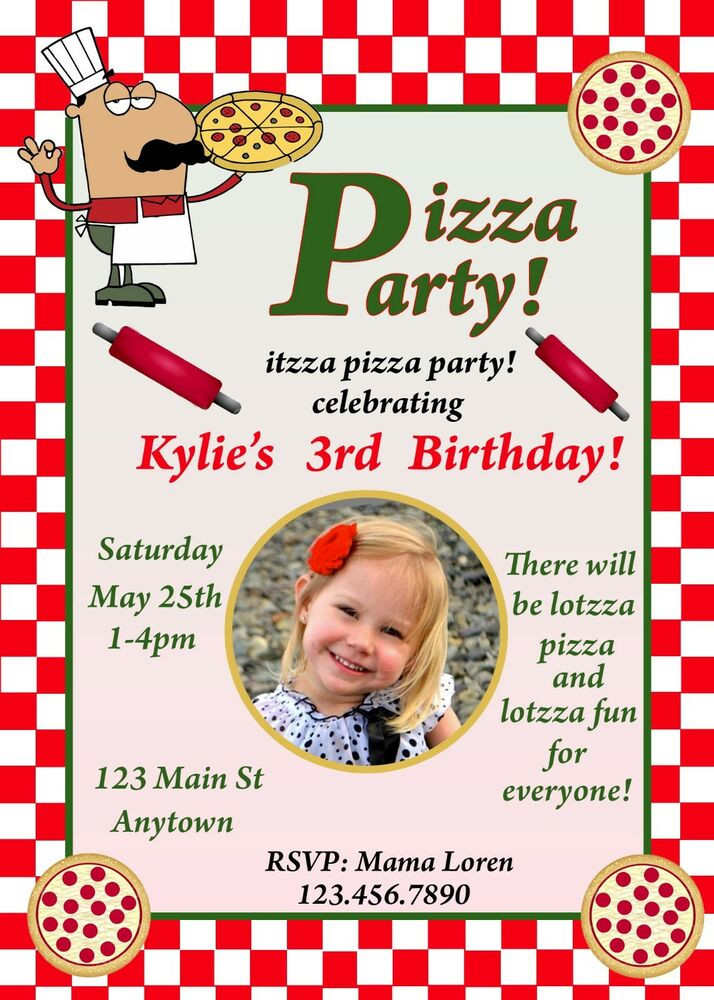 Invitation To Birthday Party
 Pizza Party Birthday Invitation Pizza Invitations